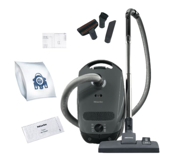 Miele Classic C1Pure Suction Vacuum Cleaner, Powerline - SBAN0 Graphite Grey