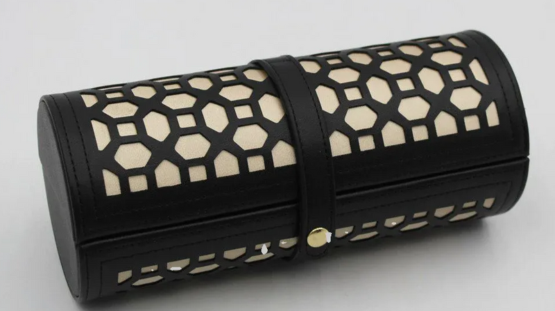 Leather Cutout Hard Jewelry Roll