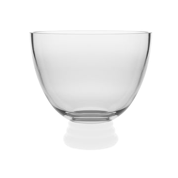 EUROPEAN QUALITY HANDMADE GLASS FOOTED BOWL - WITH OPAL (WHITE) FOOT - 8" DIAMETER