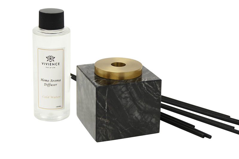 Black Marble Reed Diffuser, "Cold Water" Scent