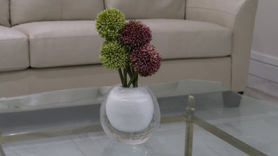 Double Wall Crystal Vase With White Inner