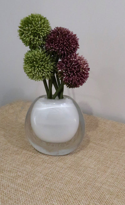 Double Wall Crystal Vase With White Inner