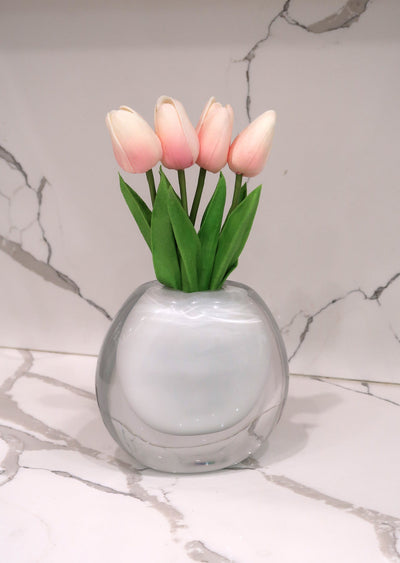 Double Wall Crystal Vase With White Inner