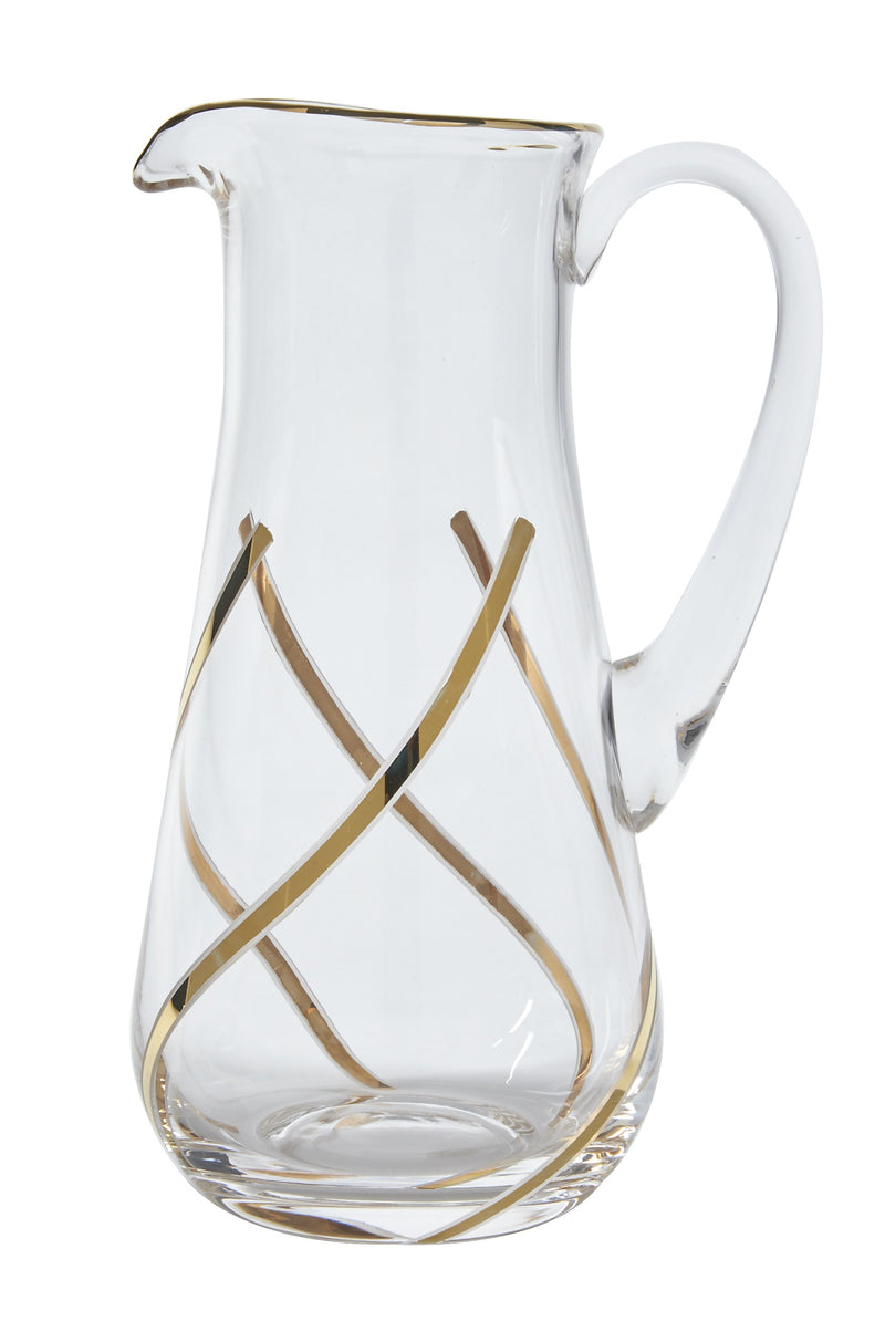 Vintage Water Pitcher, 24K Gold