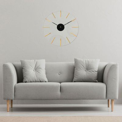 Lucite Wall Clock with Mirrored Time Markers