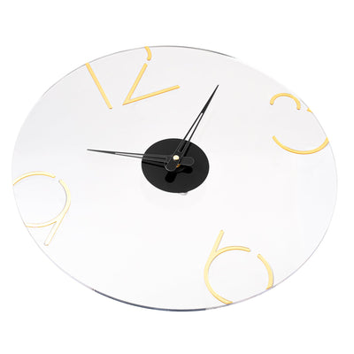 Lucite Wall Clock with Mirrored Numbers