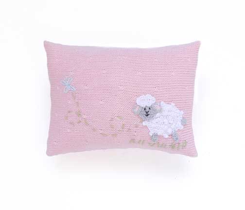 Hand Embroidered Lamb Mini Pillow for Babies