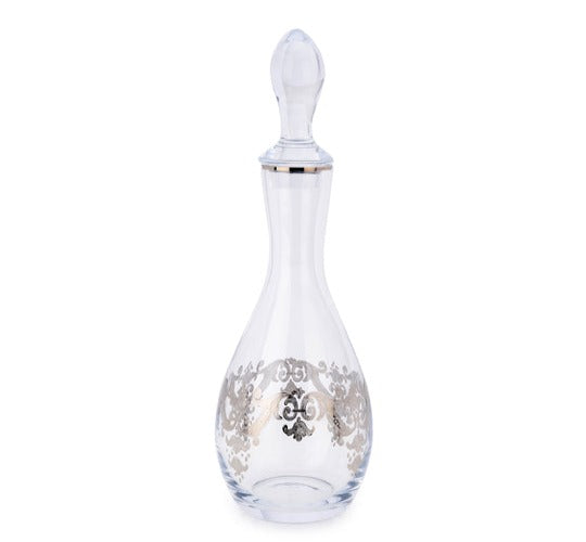 Wine Decanter Bottle with 24K Gold/Silver Artwork