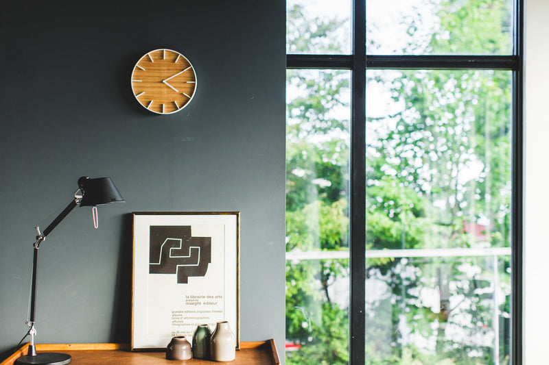 Modern Wood and Metal Wall Clock