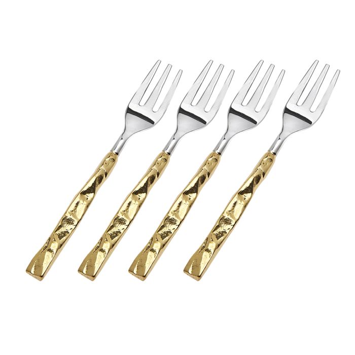 Harper Gold Handled Set of 4 Dessert Forks