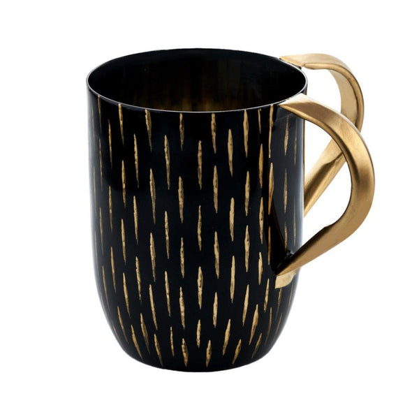 Gold Lines W/black Enamel Wash cup