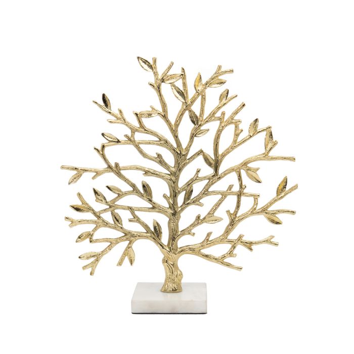 Golden Branch Decor With Marble Base