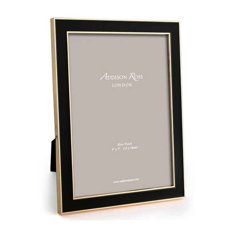 5x7 Gold Trim White Enamel Picture Frame