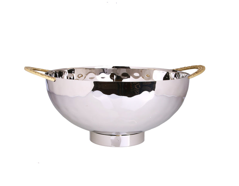 Stainless Steel Wash Bowl With Wash cup w/ Mosaic Handles