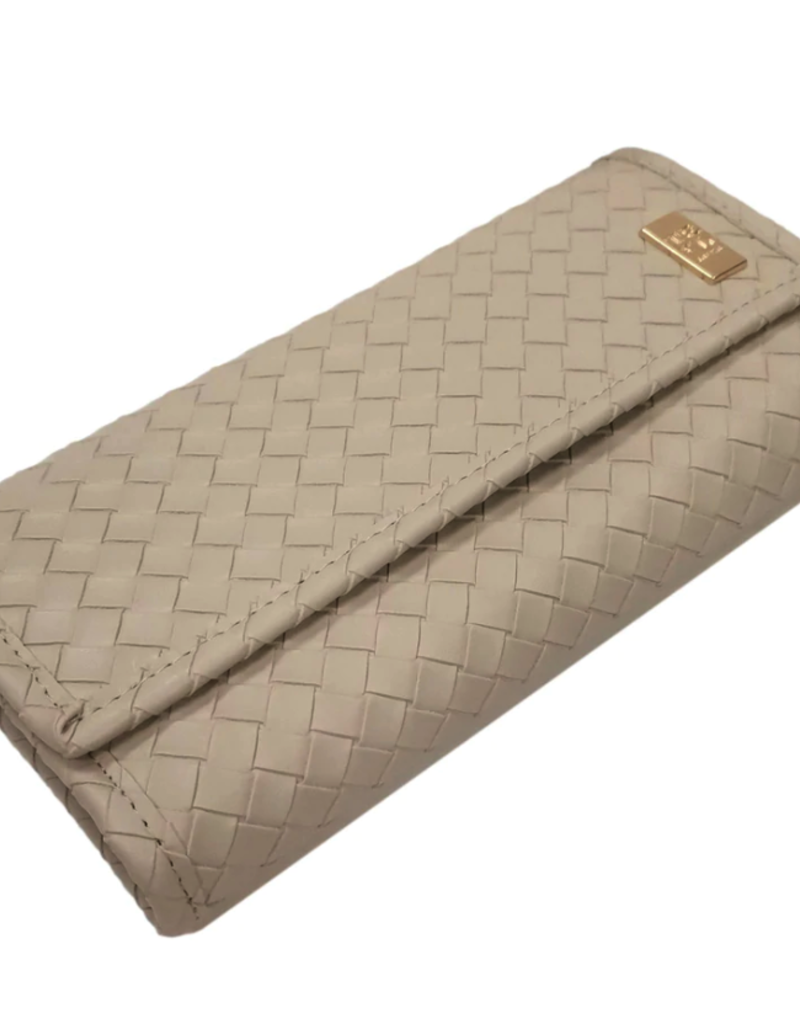 TRVL Luxe Jewelry Wallet- Trame Woven Bisque