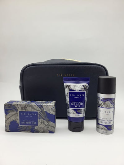 TED BAKER LONDON Men's Navy Travel Washbag with accessories