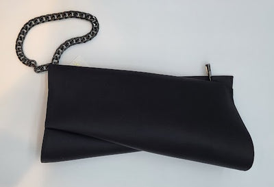 Black Satin Twist Clutch