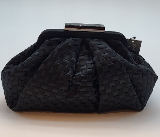 Black Satin Woven Pouch