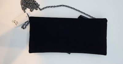 Black Velvet Clutch w Satin Origami Knot