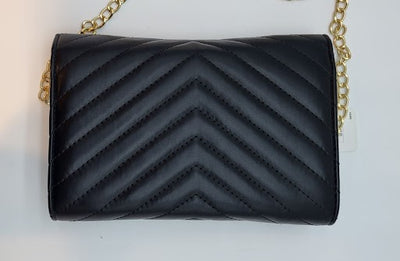 Black Quilted Saint Laurent Gold Logo Evening Bag