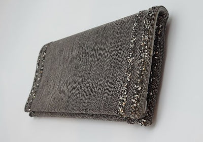 Pewter Grey Flip Clutch