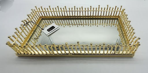 mirror tray with gold lines