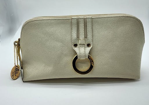 Ivory Genuine Leather Cosmetic Bag