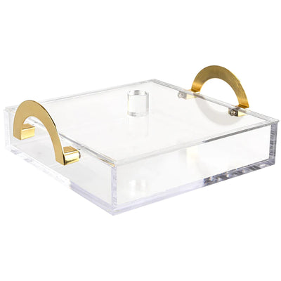 Clear Acrylic Tray with Gold/Silver Handles